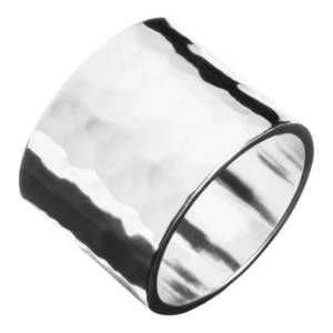 NEW EKLEXIC men's hammered wide ring in silver